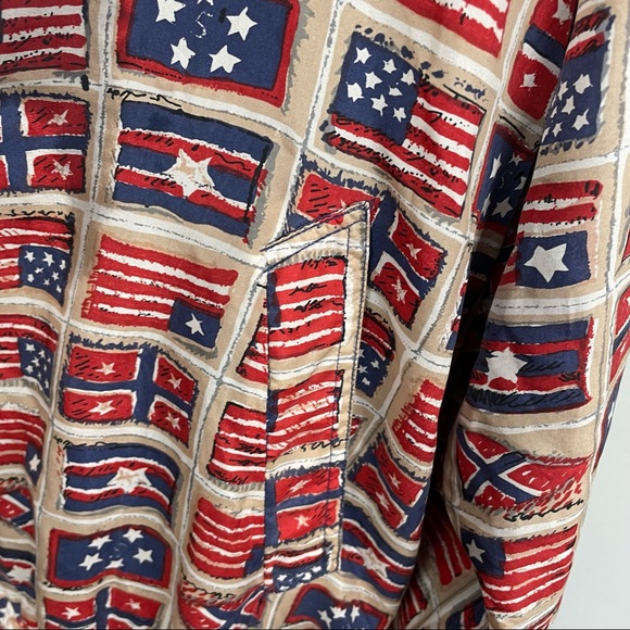 VINTAGE Bogari Silk Bomber Zip-up USA Patriotic Jacket Size Medium - Picture 4 of 7
